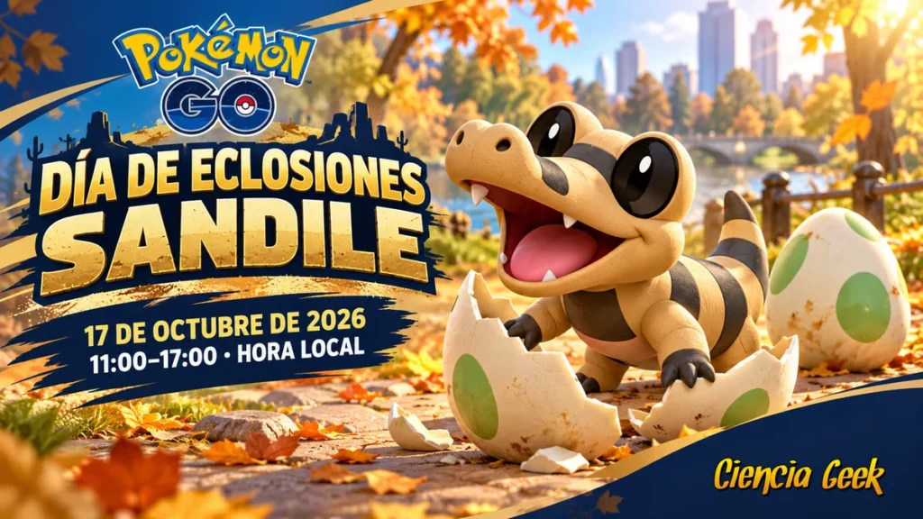 Día de Eclosiones de Sandile en Pokémon GO 2026: horario, bonus y Sandile brillante